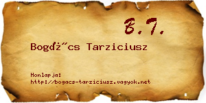Bogács Tarziciusz névjegykártya